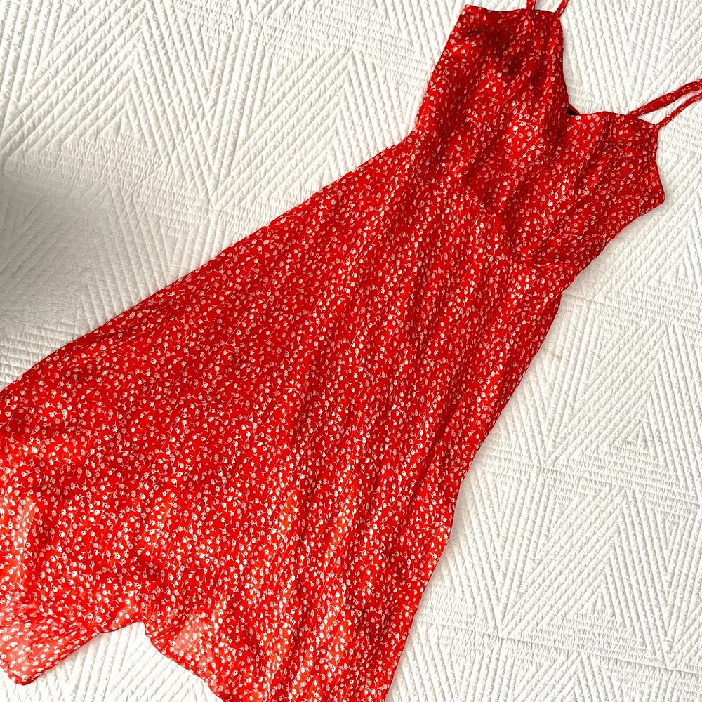 Lulu's Coral Floral Dress